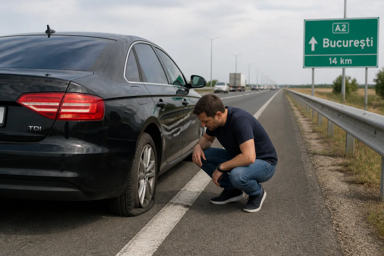 pană roată autostradă A2 risc șoferi