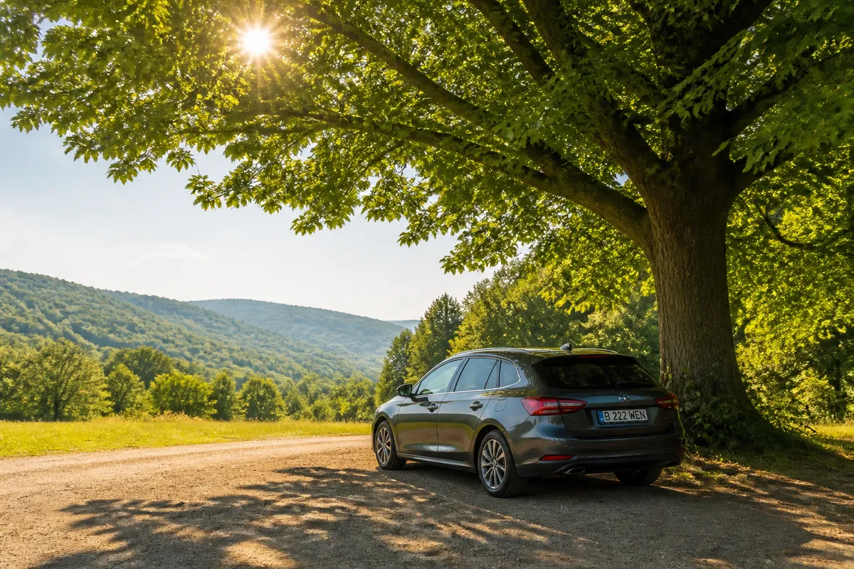 parcare umbră vară protecție mașină