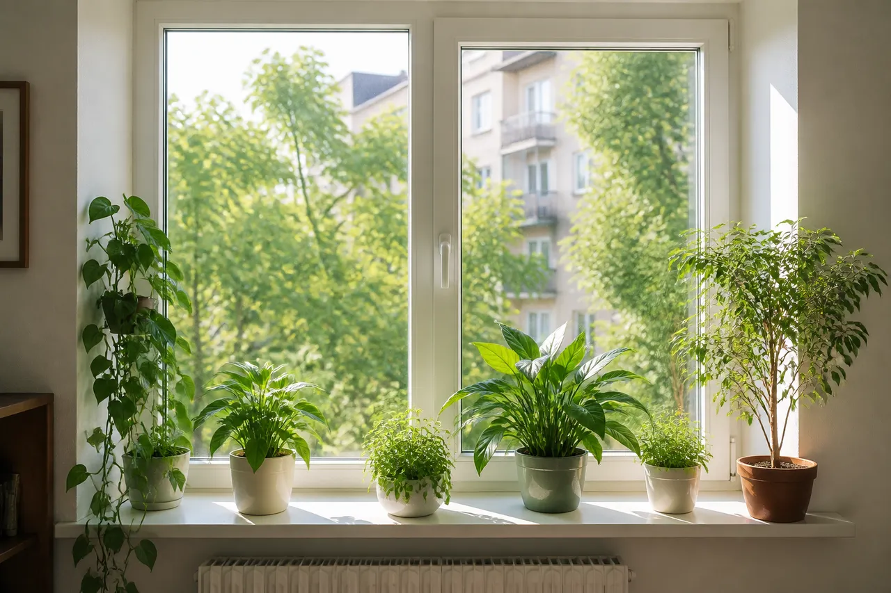 plante apartament lumina naturala pervaz