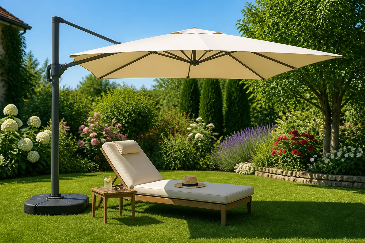 umbrela brat lateral gradina sezlong