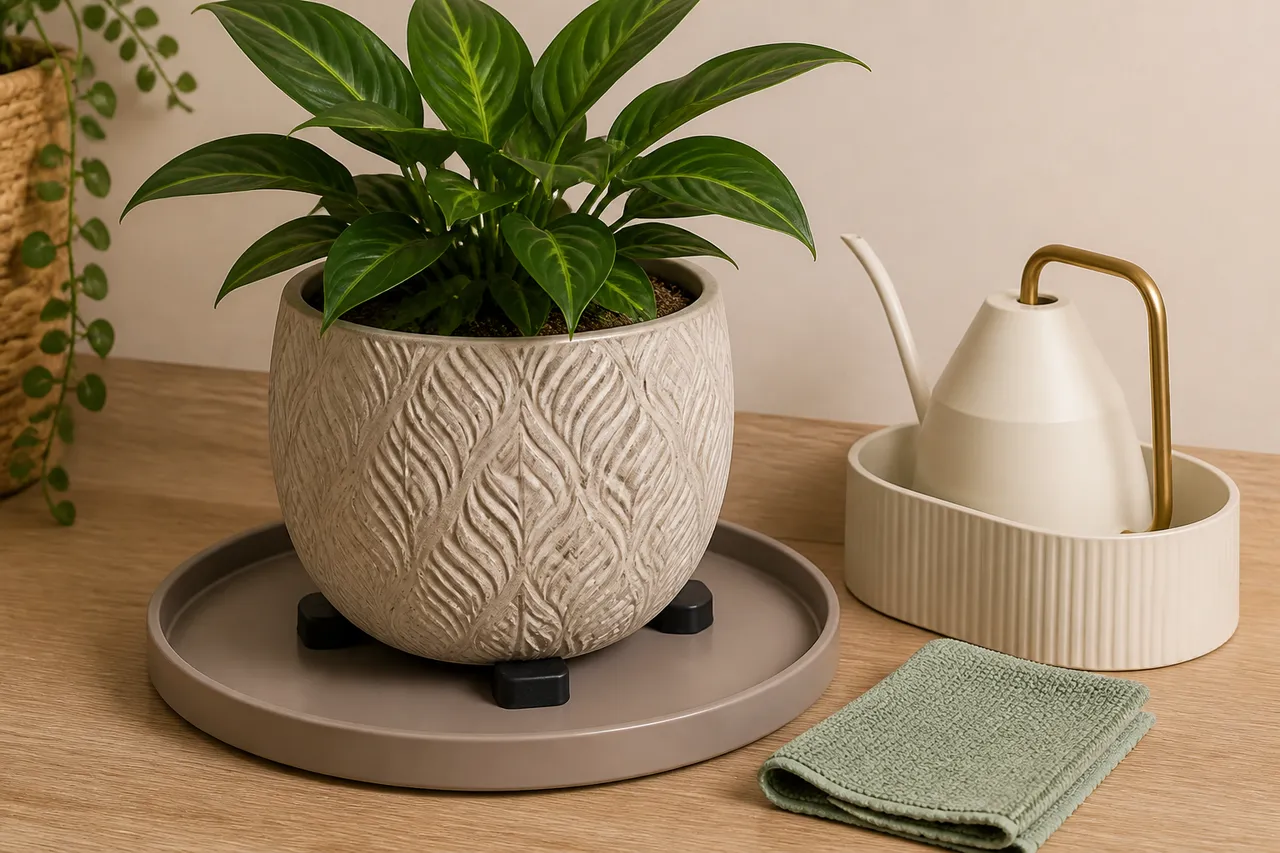 protecție mobilier sub ghivece decorative